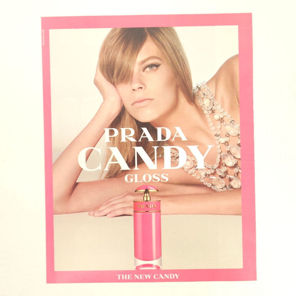 Prada Candy Gloss Perfume Print Ad Fragrance Promo Scent Strip 2017 Display Art